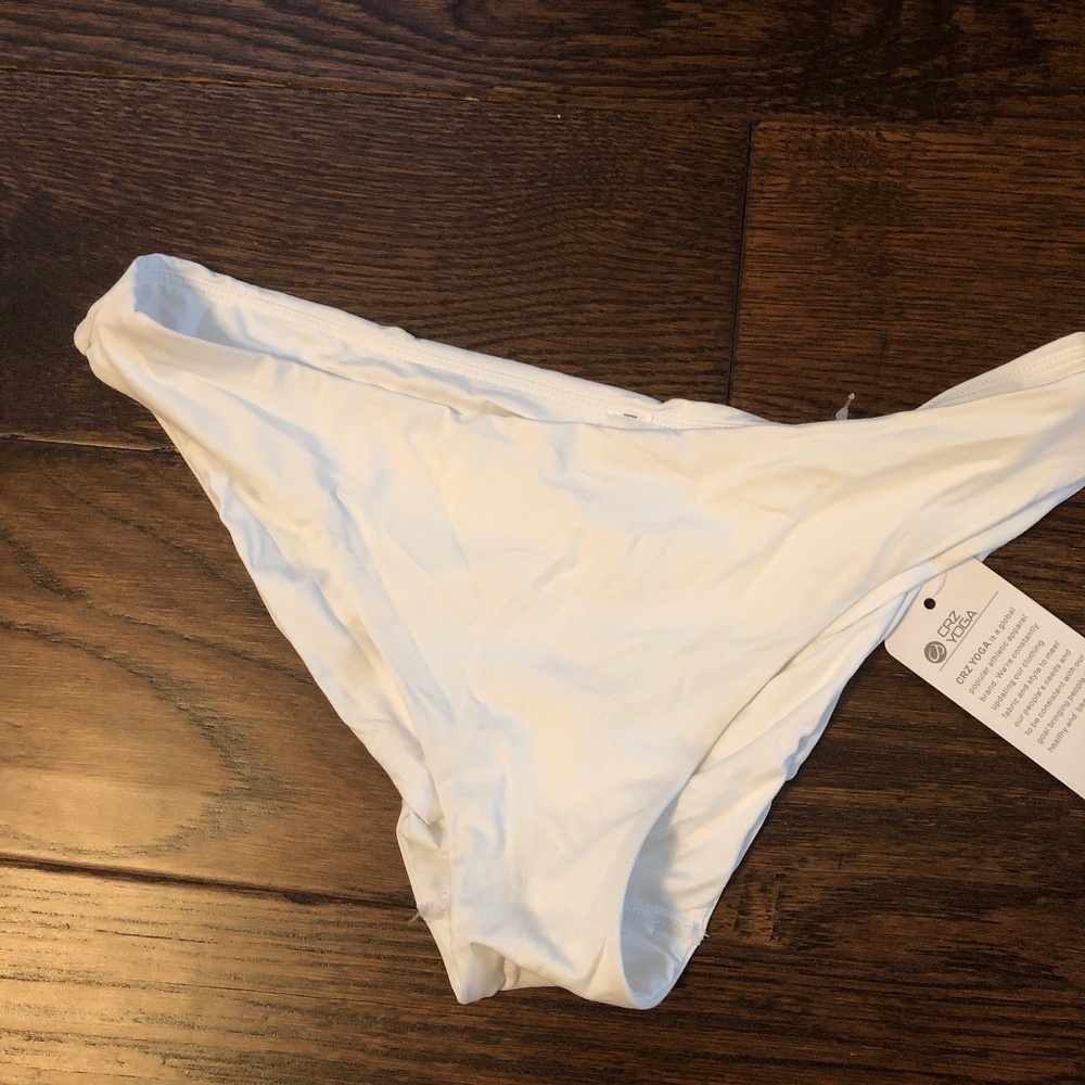 Crz yoga white bikini swim bottom